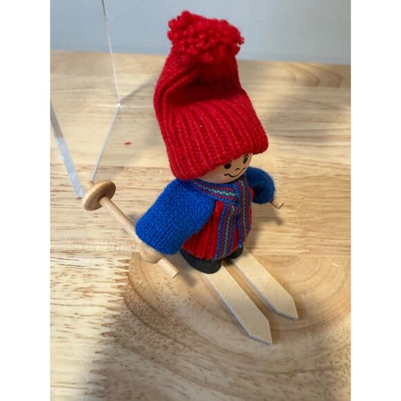 4 Ljungstroms Of Sweden Tomte Wooden Figure Winter Activities Ski Shovel Hike - Picture 6 of 13